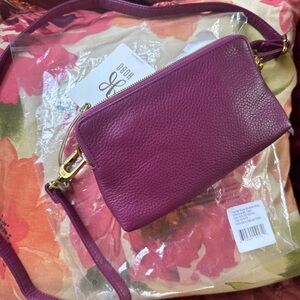 Hobo fern slim belt hip bag crossbody Winter Orchid pebbled leather hide NEW NWT